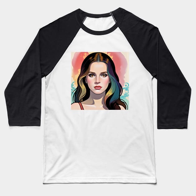 Vector sketch with  Lana Del Rey Baseball T-Shirt by bogfl